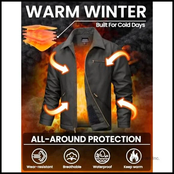 Heavy Winter Work Jacket Fleece Lined Waterproof Duck Canvas Utility Coat